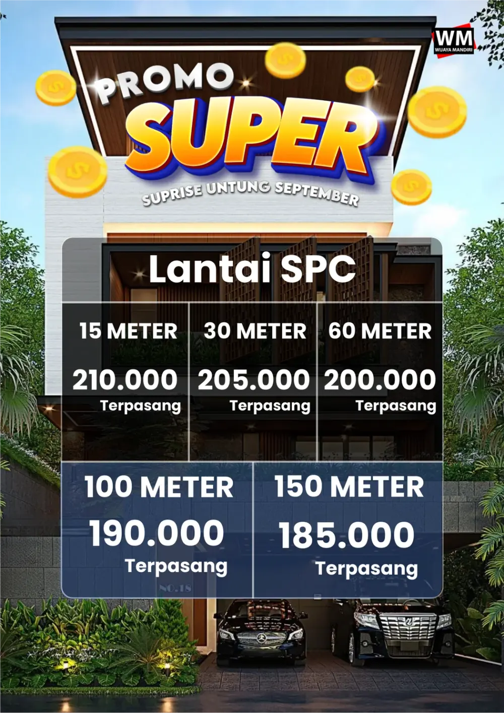 Promo Super Lantai SPC, mulai Rp185.000 per meter terpasang untuk berbagai ukuran